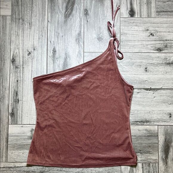 Urban Outfitters One-Shoulder Dusty Rose Tank Top | L - Picture 1 of 6